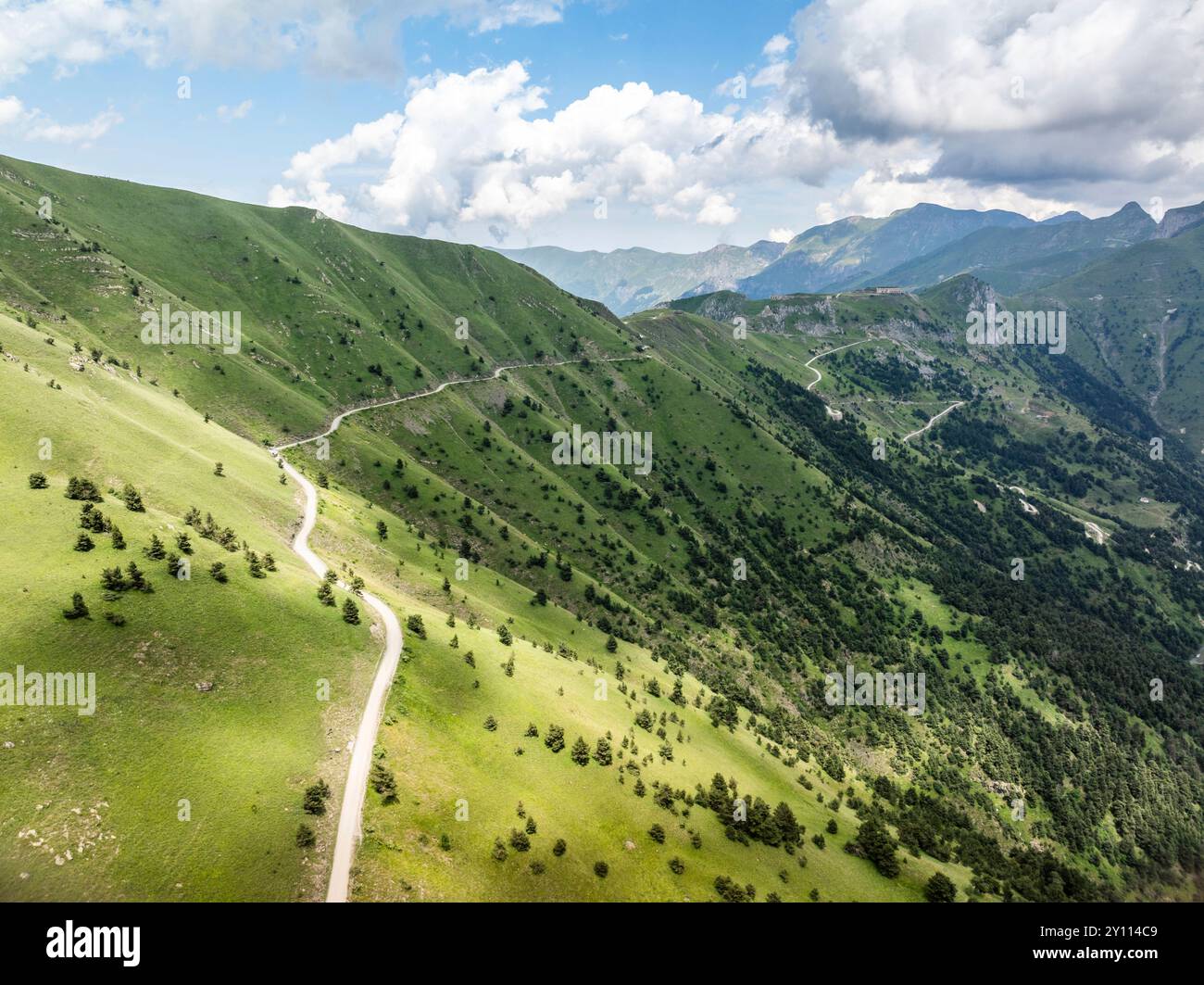 Ligurian border ridge road Stock Photo - Alamy
