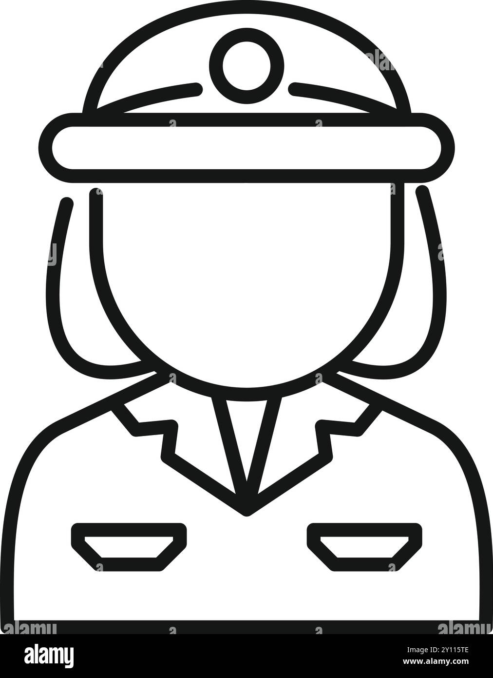 Female police officer line art hi-res stock photography and images - Alamy