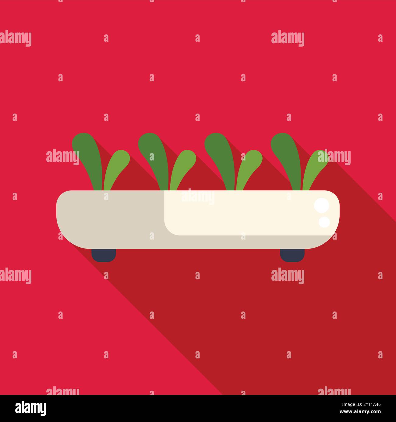 Modern smart indoor garden with automatic irrigation system growing plants Stock Vector