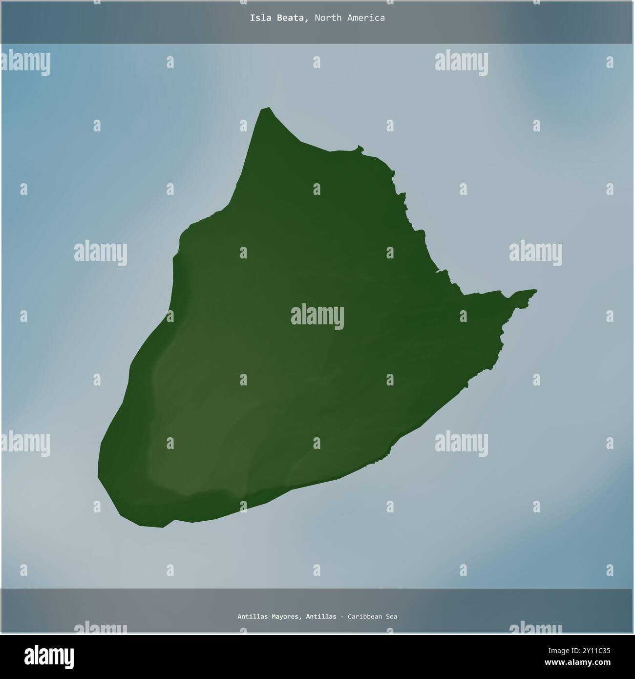 Beata Map Isla Beata in the Caribbean Sea, belonging to Dominican Republic ...