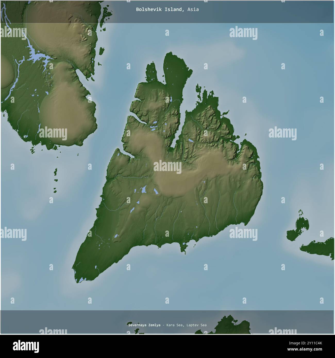 Bolshevik Island in the Kara Sea, belonging to Russia, cropped to ...