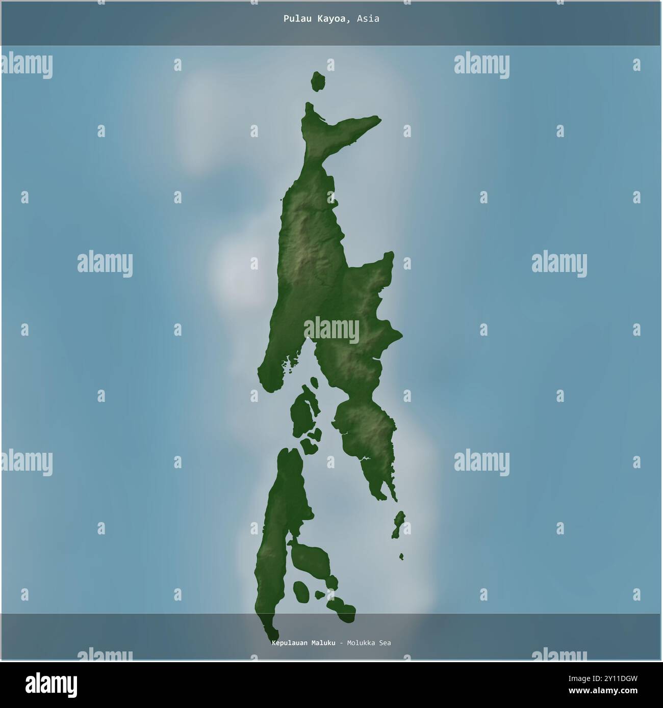 Kayoa Pulau Kayoa in the Molukka Sea, belonging to Indonesia, cropped to ...
