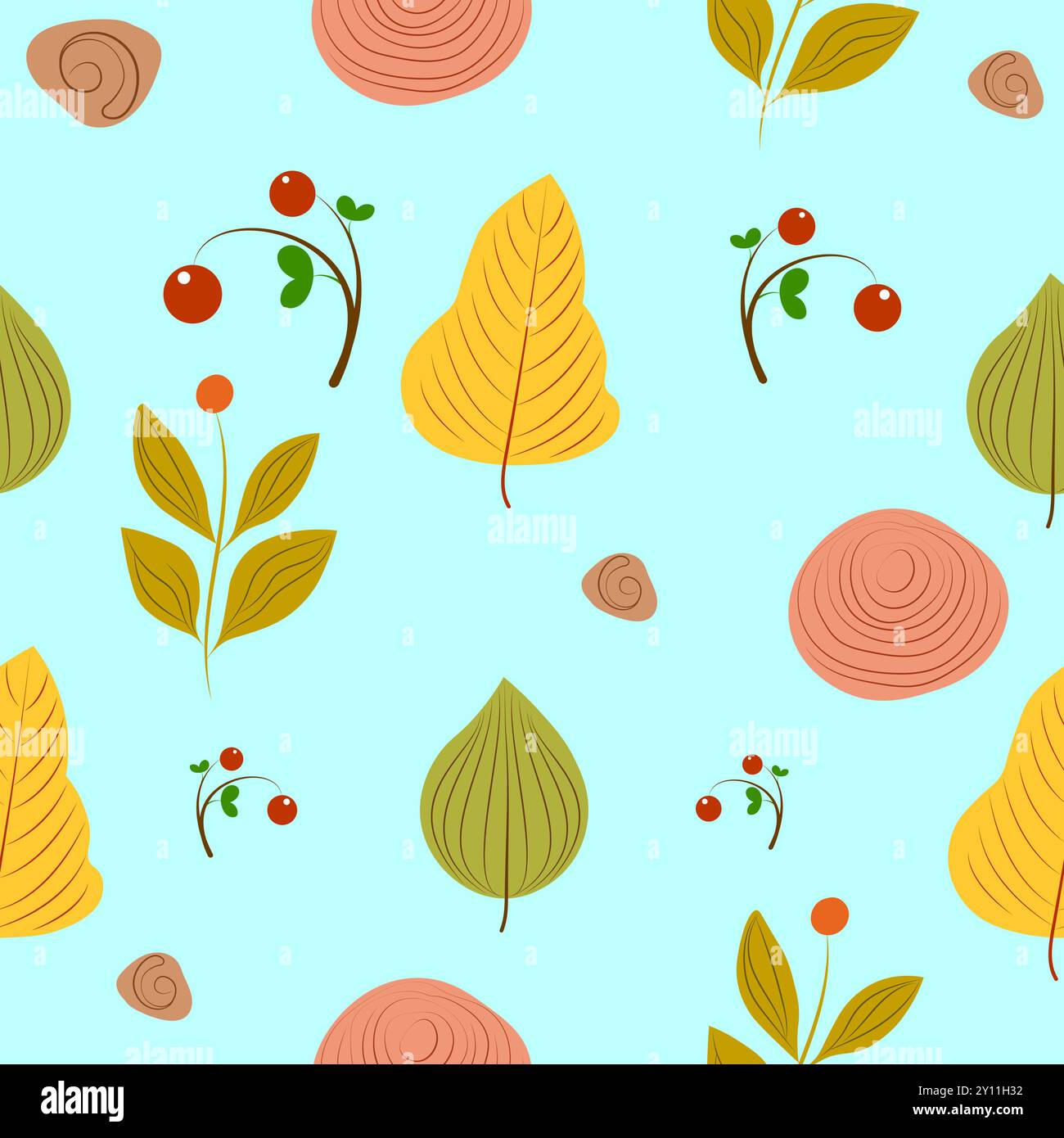 This playful and colorful pattern captures the essence of autumn ...