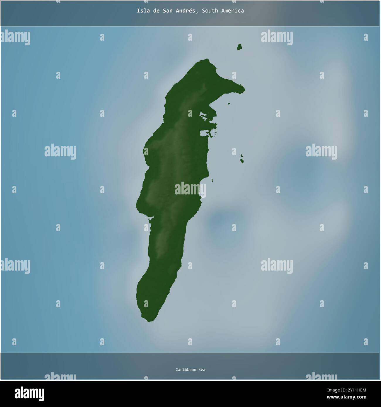 Isla de San Andres in the Caribbean Sea, belonging to Colombia, cropped ...