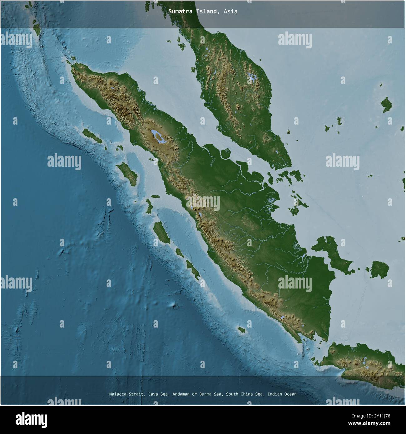 Sumatra Island in the Java Sea, belonging to Indonesia, cropped to ...