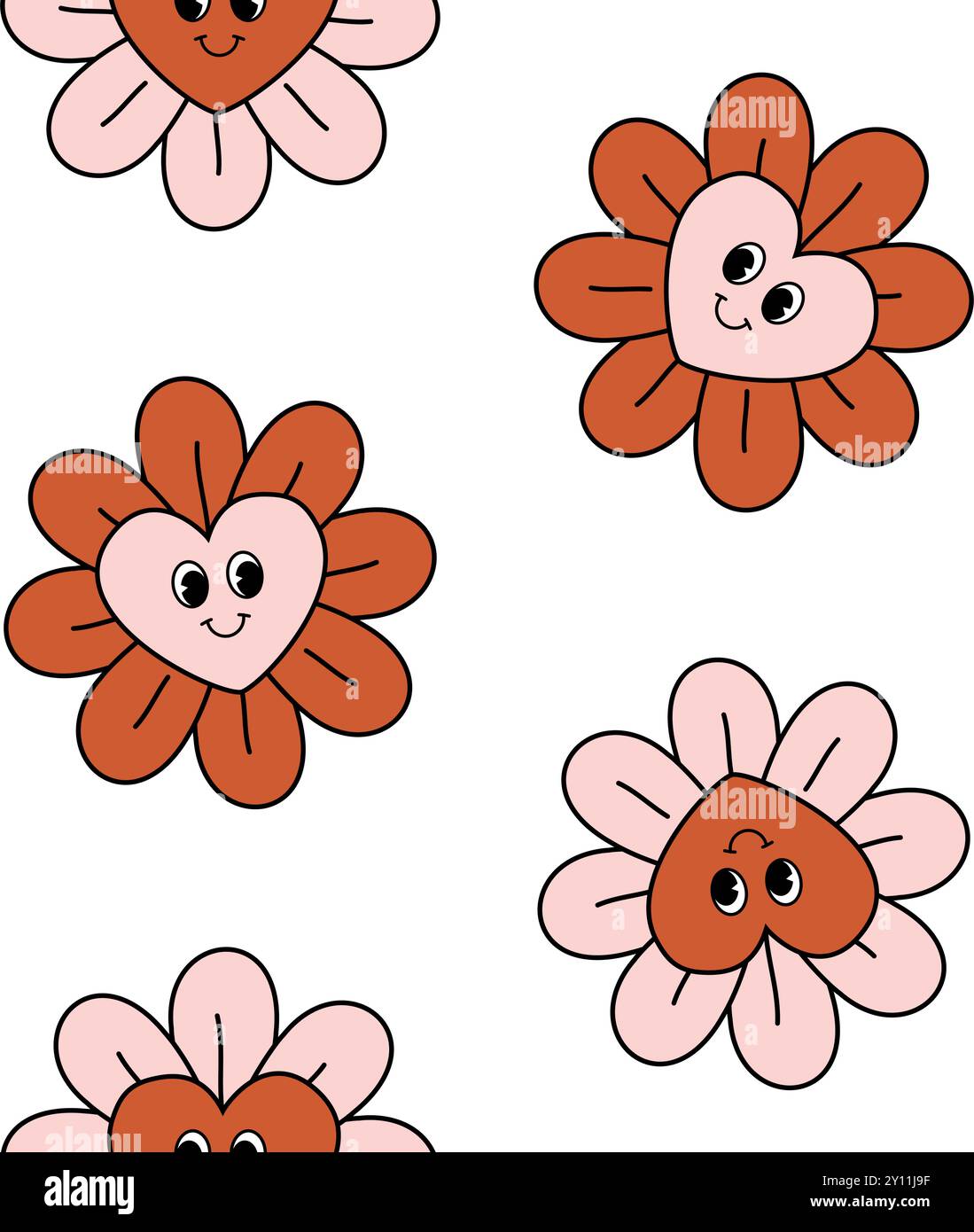 Boho flowers pattern Stock Vector Images - Alamy