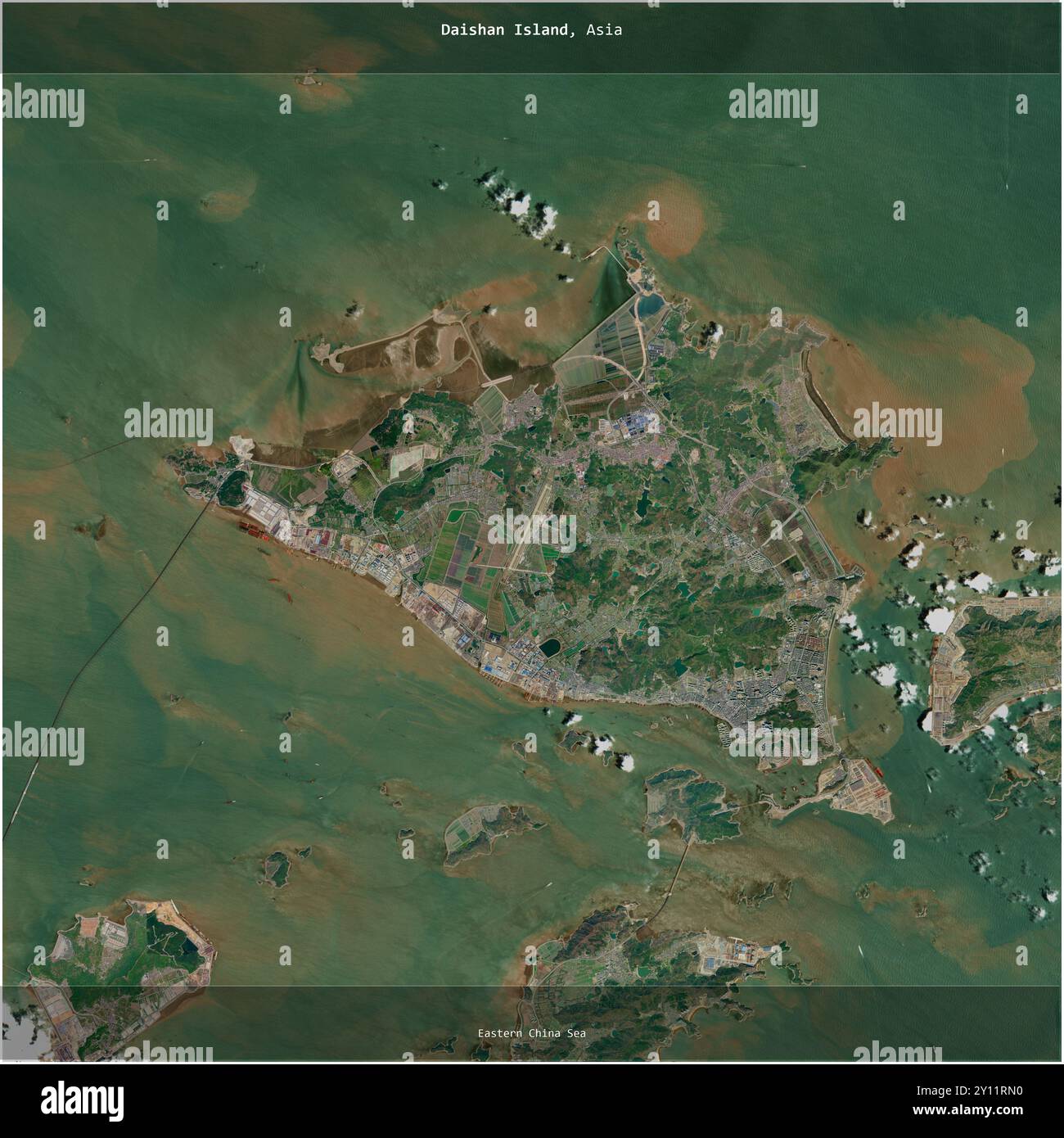 Daishan Island in the Eastern China Sea, belonging to China, cropped to ...