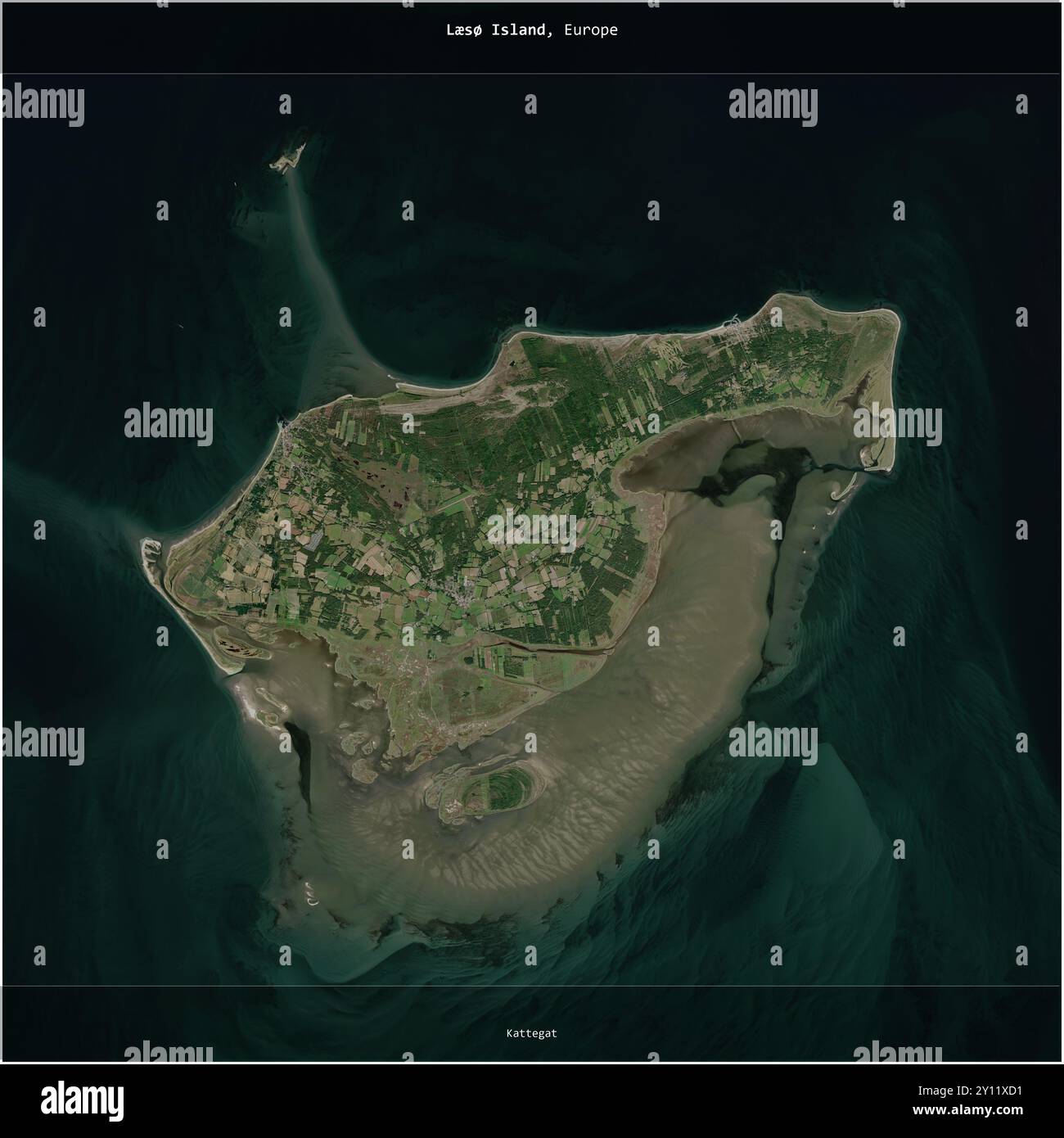 LS island  Ls Island in the Kattegat, belonging to Denmark, cropped to square on a  satellite image taken in May 12, 2023 Stock Photo - Alamy