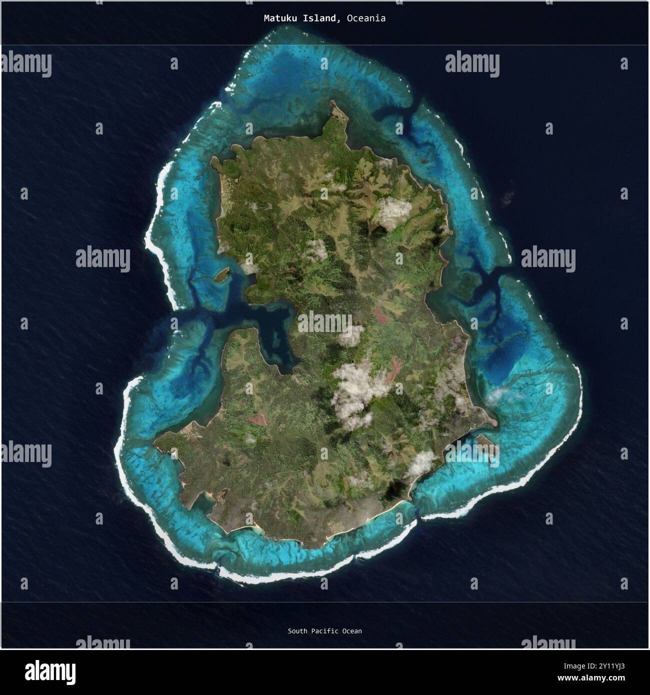 Matuku Island in the South Pacific Ocean, belonging to Fiji, cropped to ...
