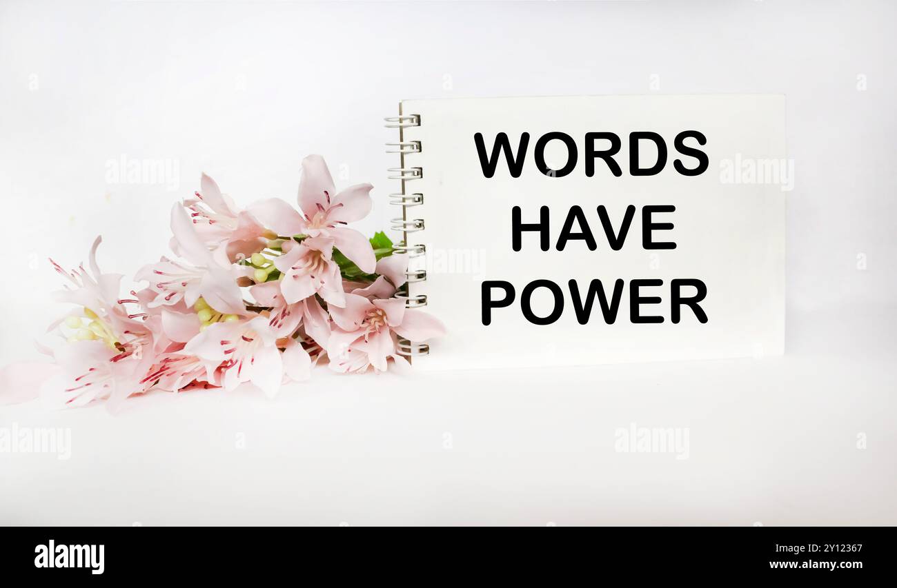 Words Have Power on notepad, English learning concept Stock Photo