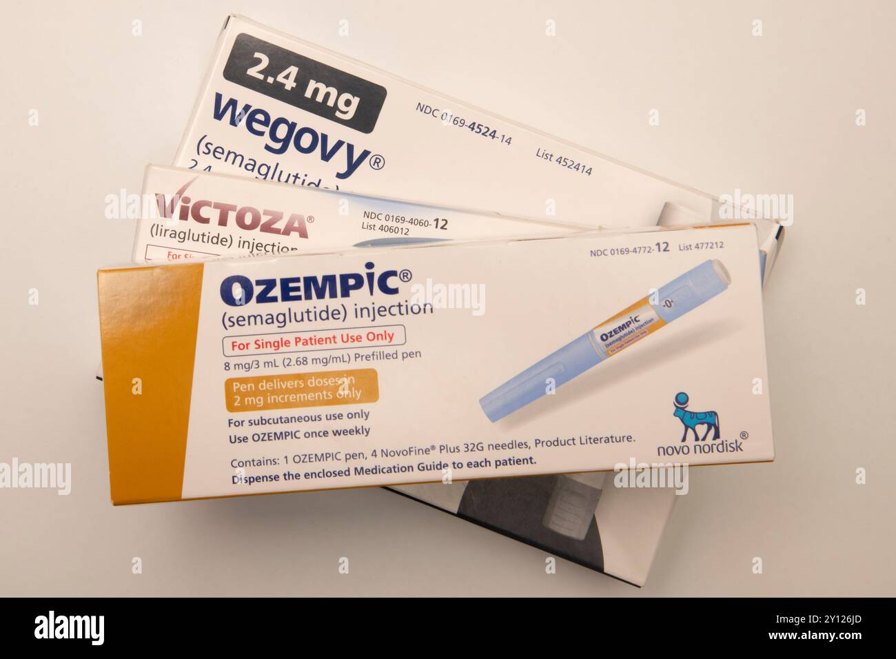 Still life of the big three injectable prescription weight loss