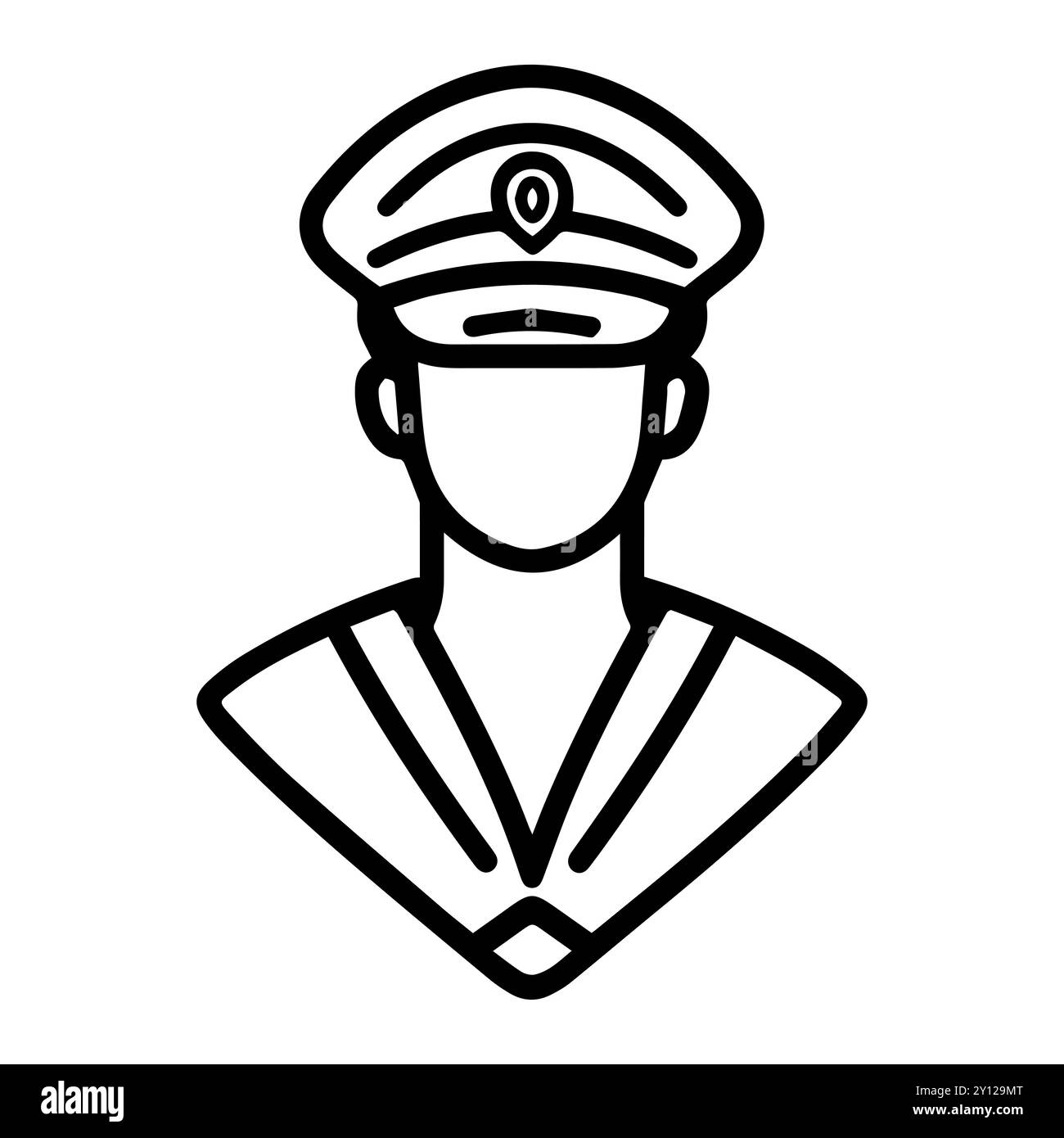 sailor icon or modern line symbol. Vector line art and icon design with bold outline. Black and white Pixel Perfect minimalistic symbol isolated white Stock Vector