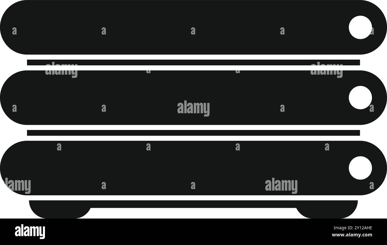 This black and white vector icon represents a database hosting service, ideal for projects related to technology, data storage, and cloud computing Stock Vector