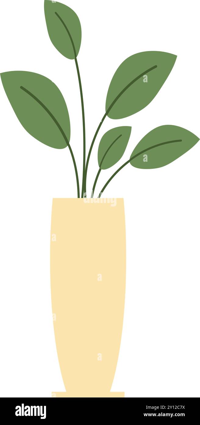 Green potted plant in simple cartoon style Vector Stock Vector Image ...