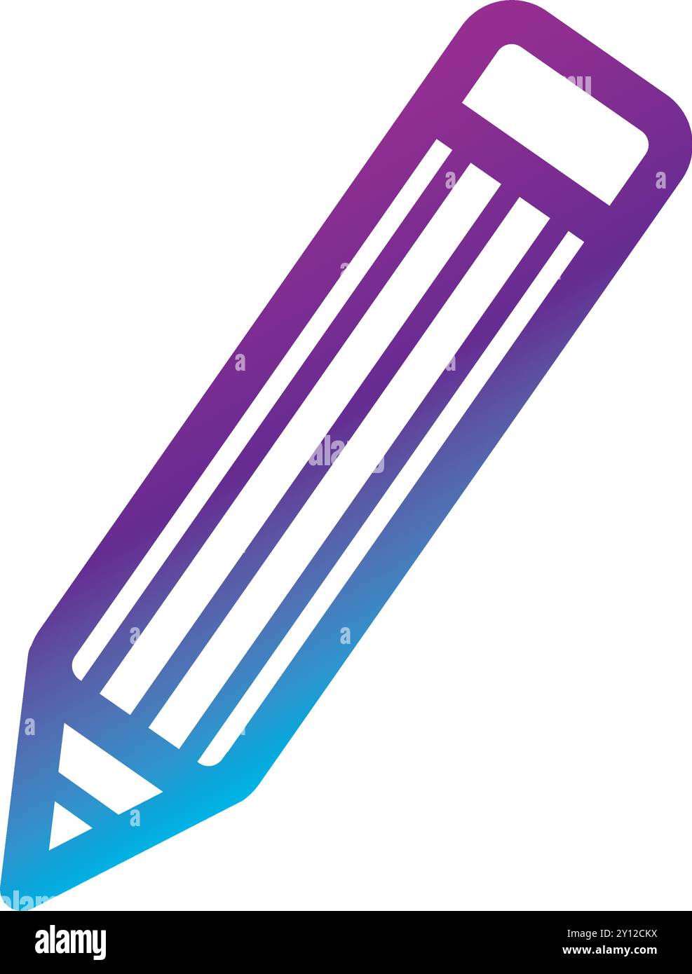Gradient pencil icon in purple and blue tones Vector Stock Vector