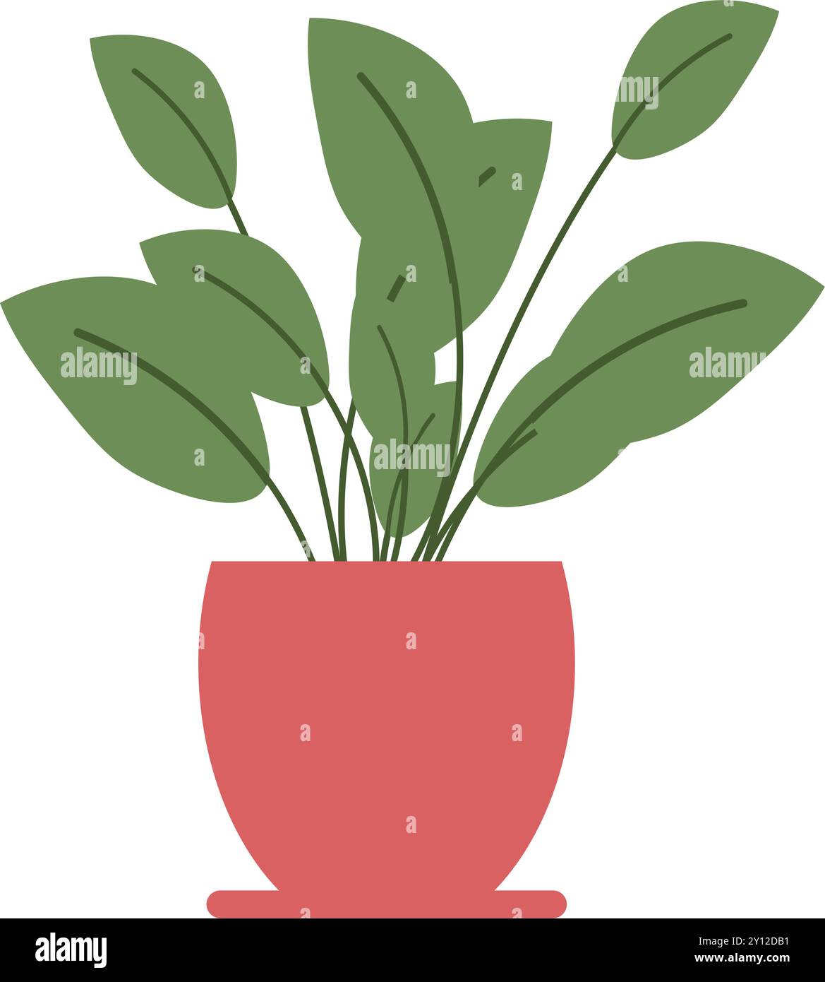 Green potted plant in simple cartoon style Vector Stock Vector Image ...