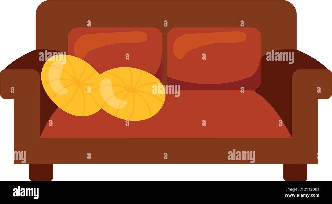 Cozy sofa with colorful pillows and modern design Vector Stock Vector
