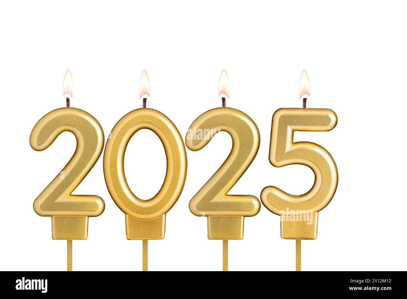 Happy New Year 2025 Candles in the form of lit numbers Stock Photo Alamy