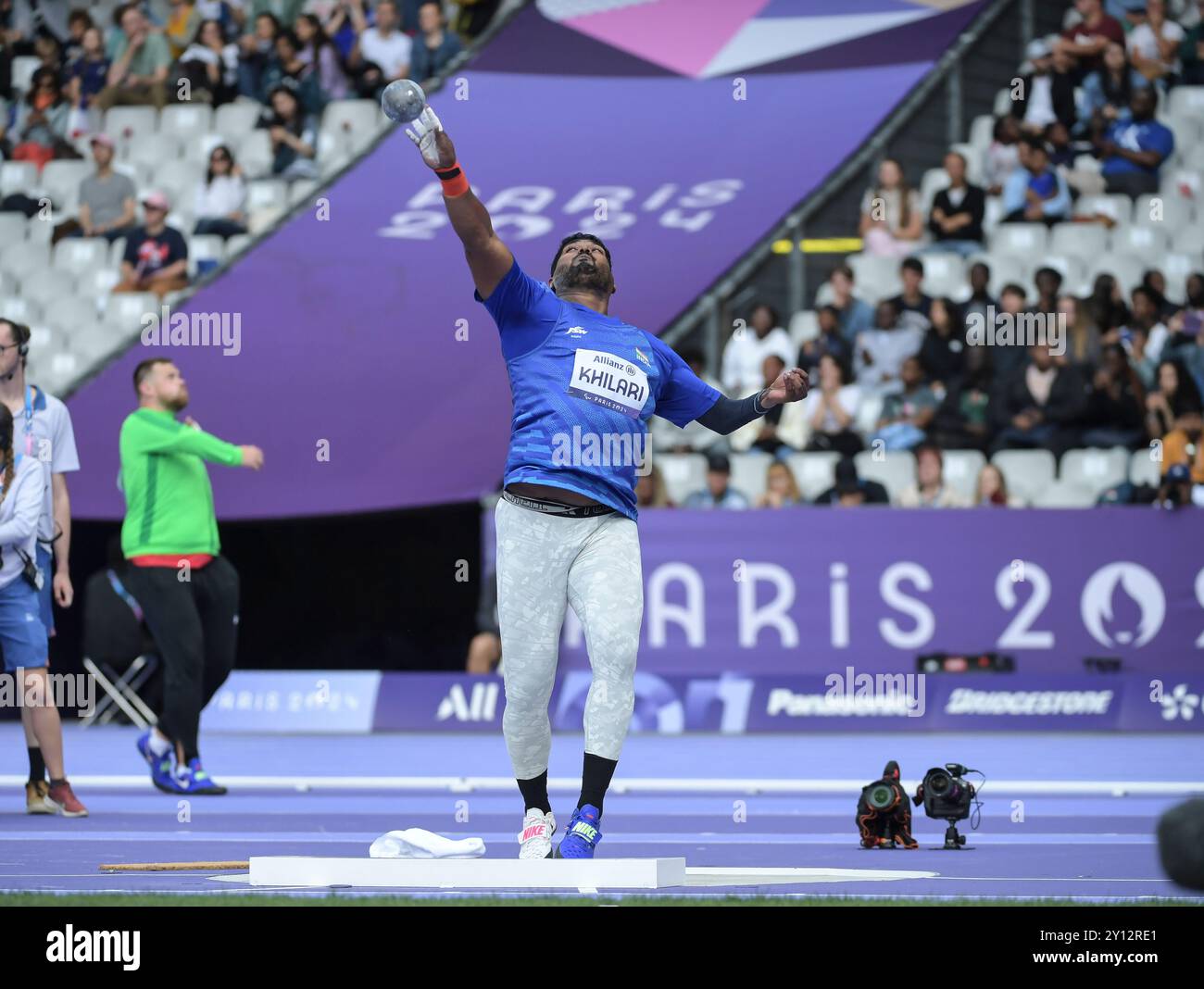 Sachin Sarjerao Khilari of India competing in the men’s F46 shot put