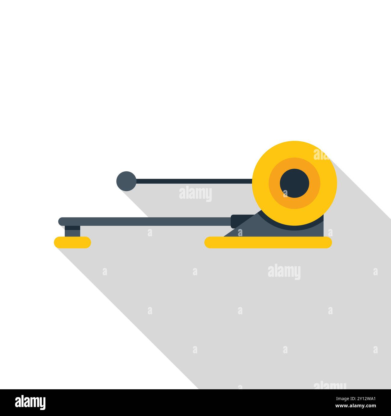 Ski simulator machine icon in flat style with long shadow, isolated on ...