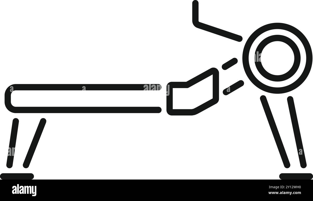 Gym rowing machine icon representing rowing exercise for cardio and ...