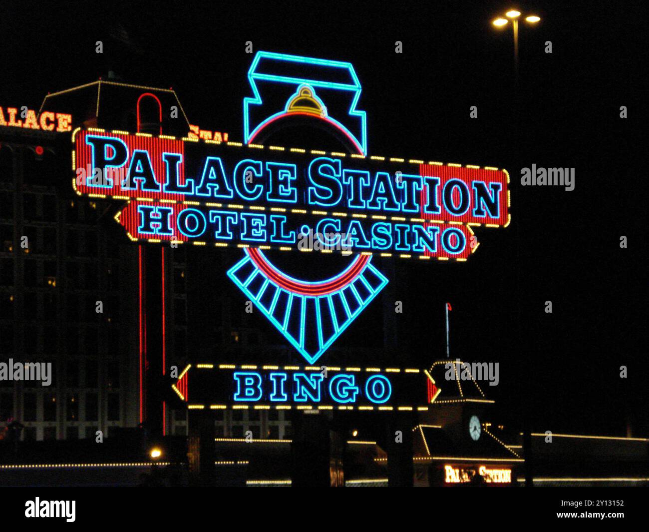 Las Vegas, Nevada - October 24, 2009: A view of the exterior of the Palace Station Hotel and Casino at night Stock Photo