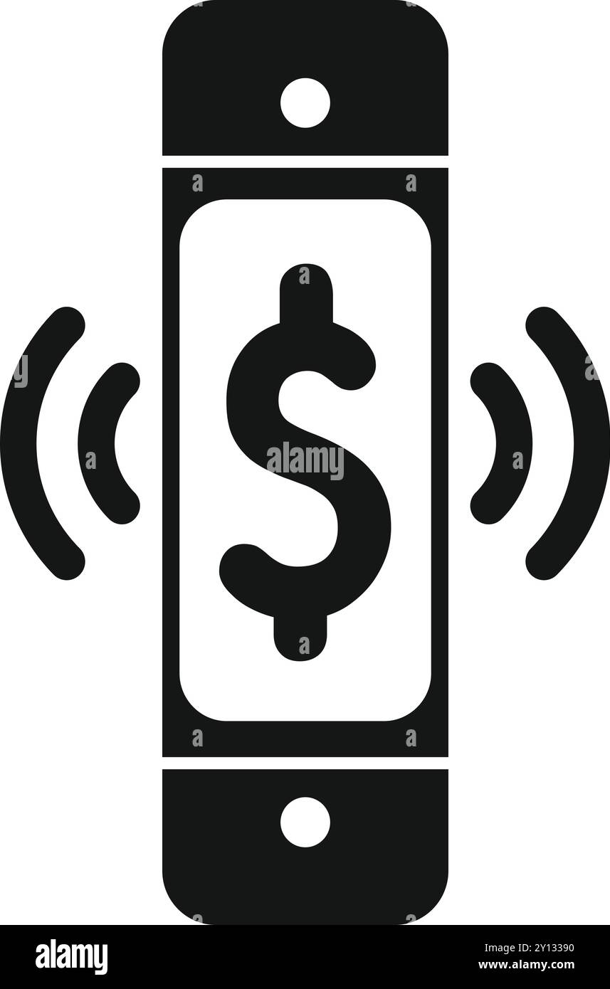 This simple vector icon represents the concept of mobile payment Stock Vector