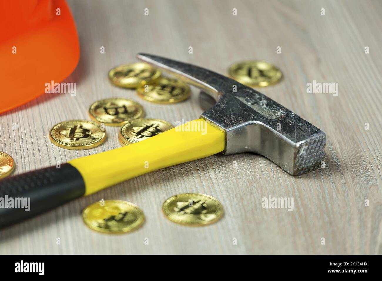 Miner equipment for cryptocurrency Bitcoin mining. Conceptual image Stock Photo