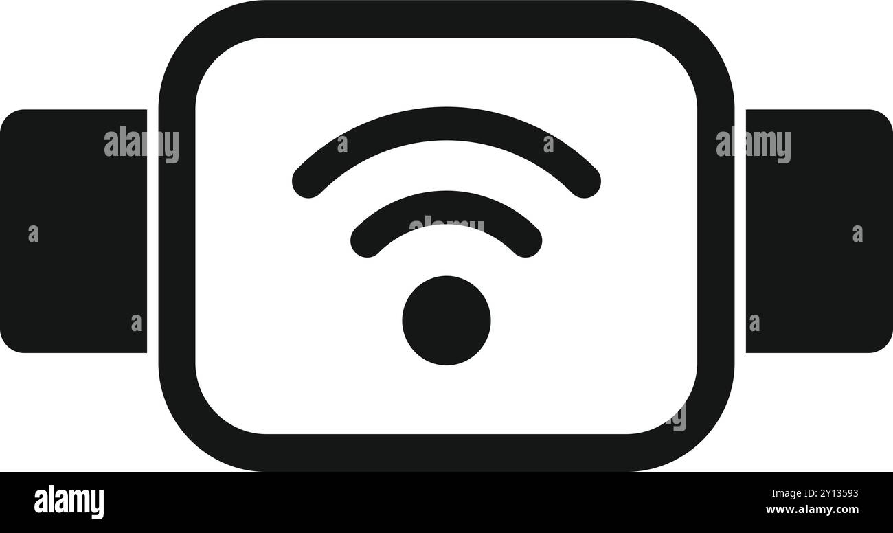Simple vector icon of a smartwatch displaying a wifi signal icon Stock Vector