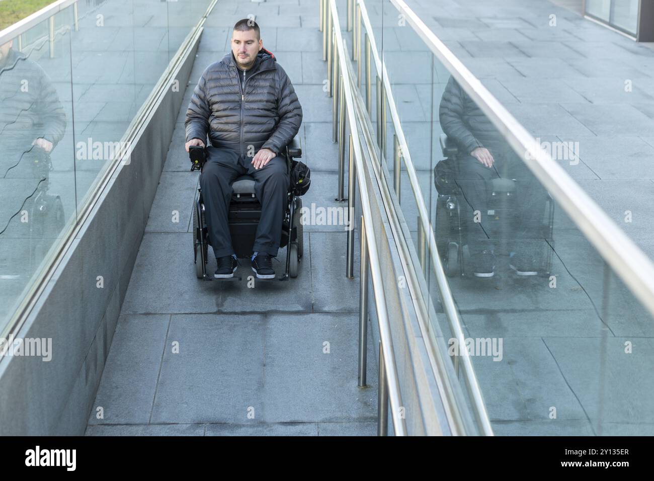 Stairs wheelchair ramp hi-res stock photography and images - Alamy