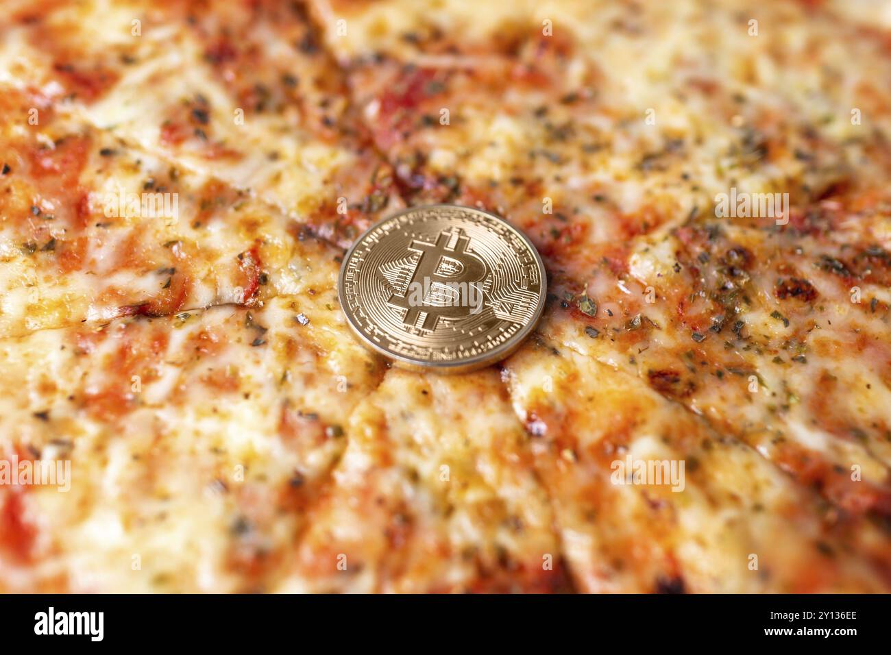 Bitcoin Pizza Day 22 May. cryptocommunity holiday. 2 pizzas for a price of 10000  Bitcoins. Pizza Index Stock Photo - Alamy