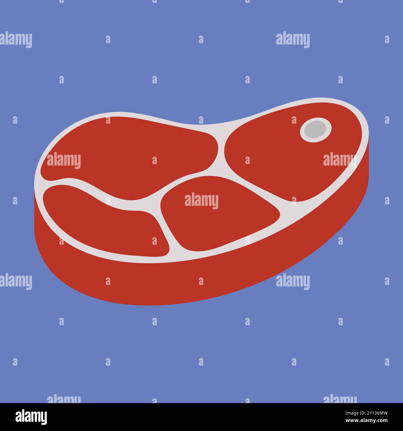 Raw Meat vector icon. raw beef meat vector illustration. Red meat  butcher cuts Stock Vector