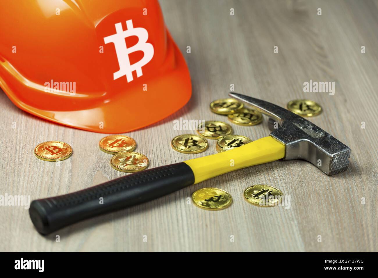 Miner equipment for cryptocurrency Bitcoin mining. Conceptual image Stock Photo