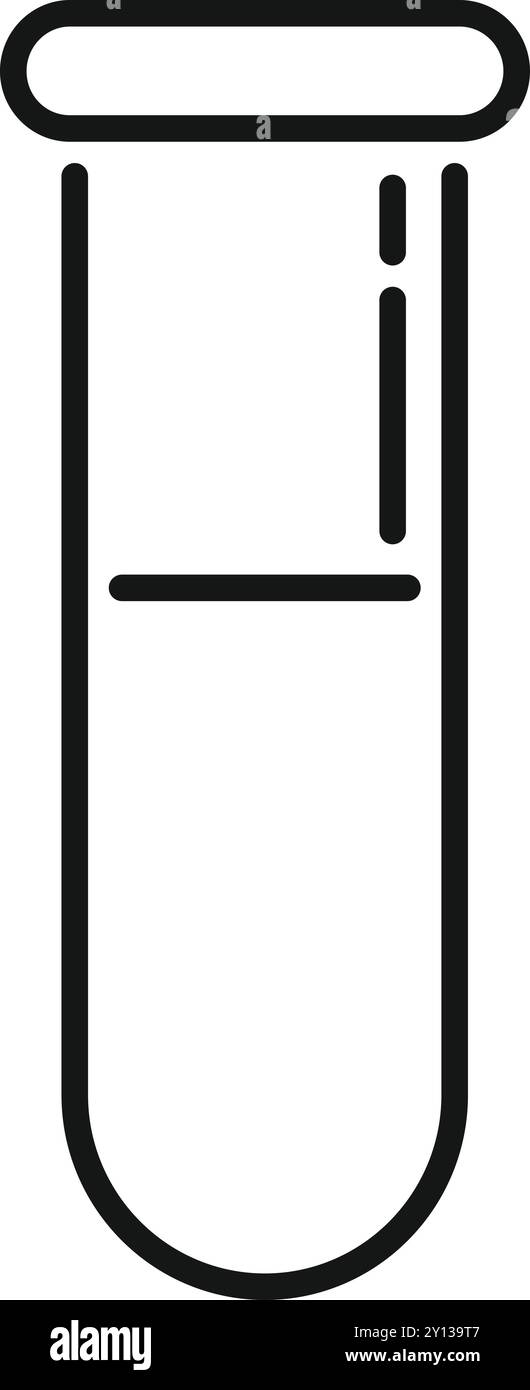 Simple line icon of a chemical test tube, commonly used in scientific ...