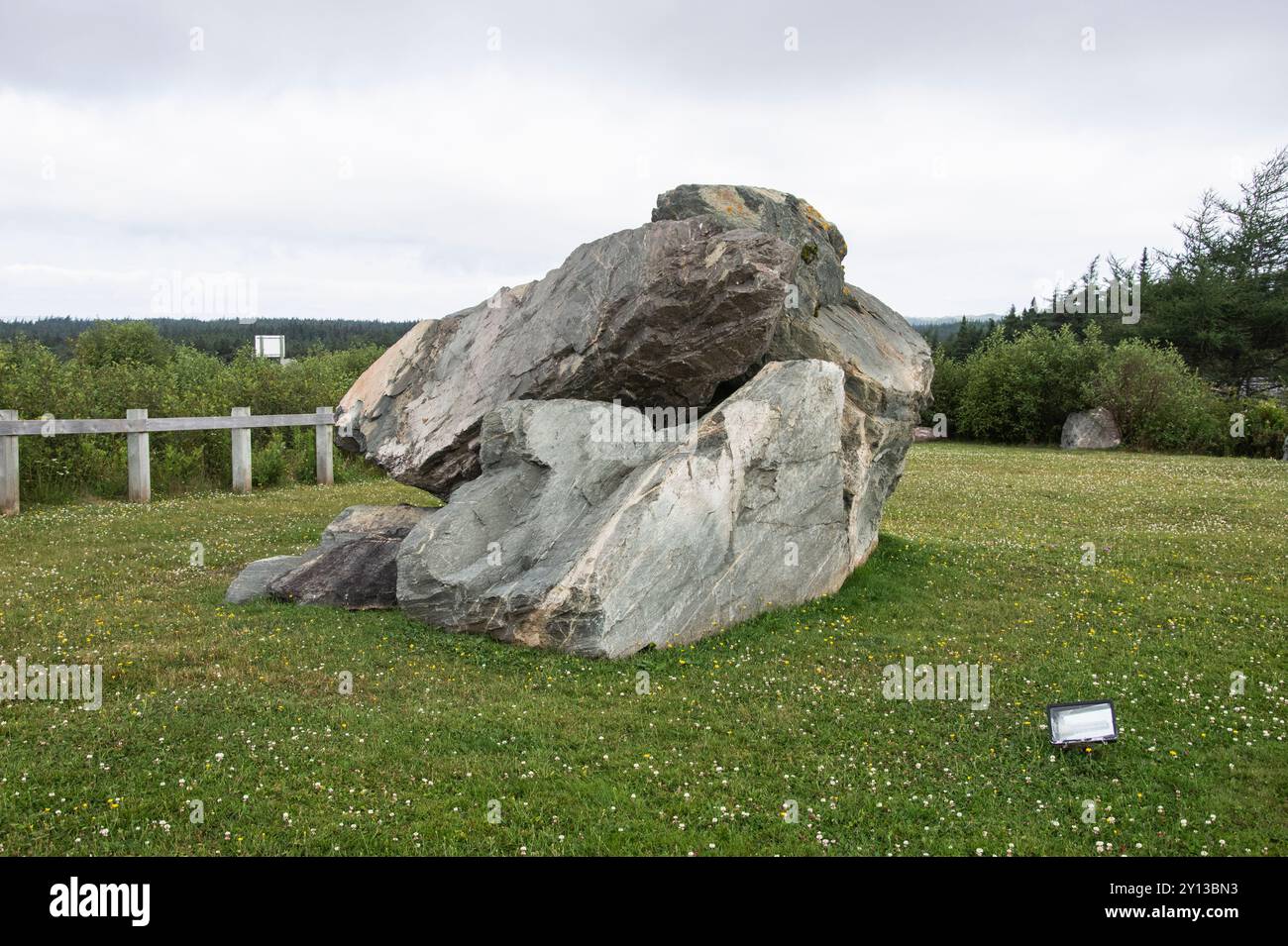 Rock sculpture at Irving Oil Big Stop in Goobies, Newfoundland & Labrador, Canada Stock Photo
