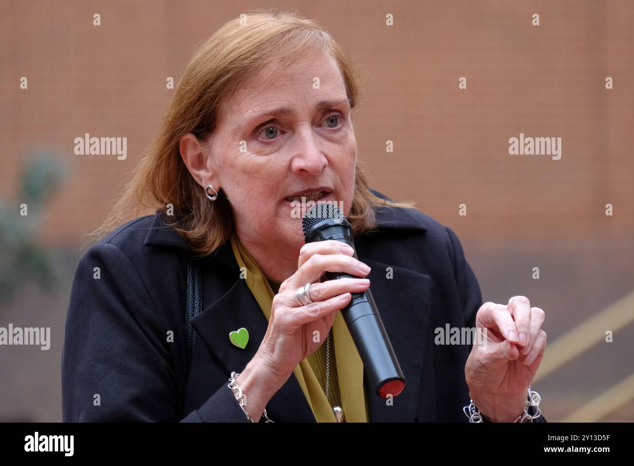 Former Kensington MP Emma Dent Coad and independent councillor for St Helens attends a protest on the day inquiry report was released. Stock Photo