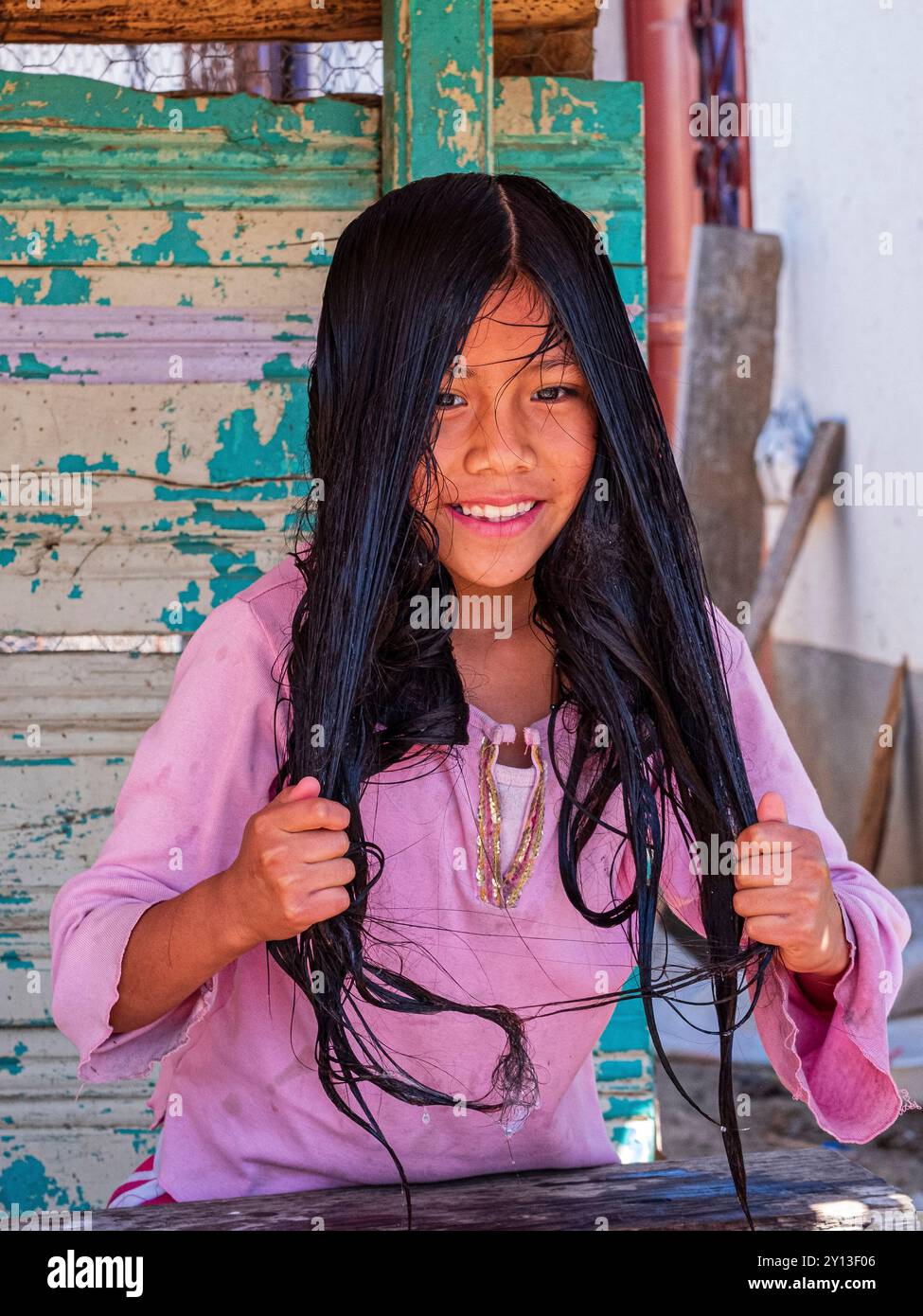 Water purification project, Yacon, San Sebastian Lemoa, municipality of Chichicastenango, Quiché, Guatemala, Central America. Stock Photo