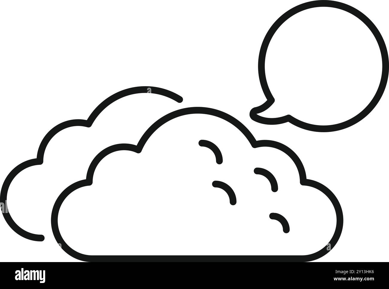 Cloud computing is talking with speech bubble showing data storage Stock Vector