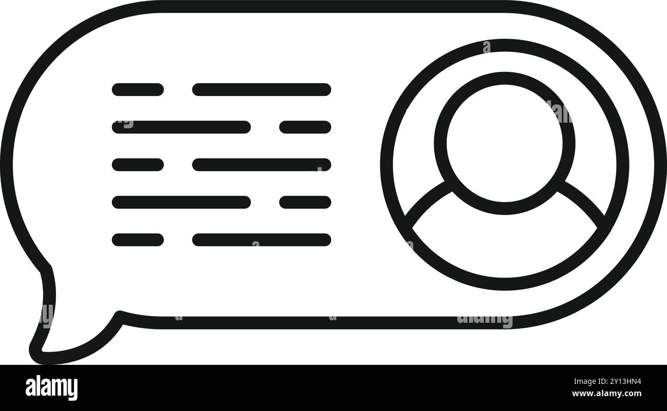 Simple speech bubble with a user icon representing online communication and messaging Stock Vector