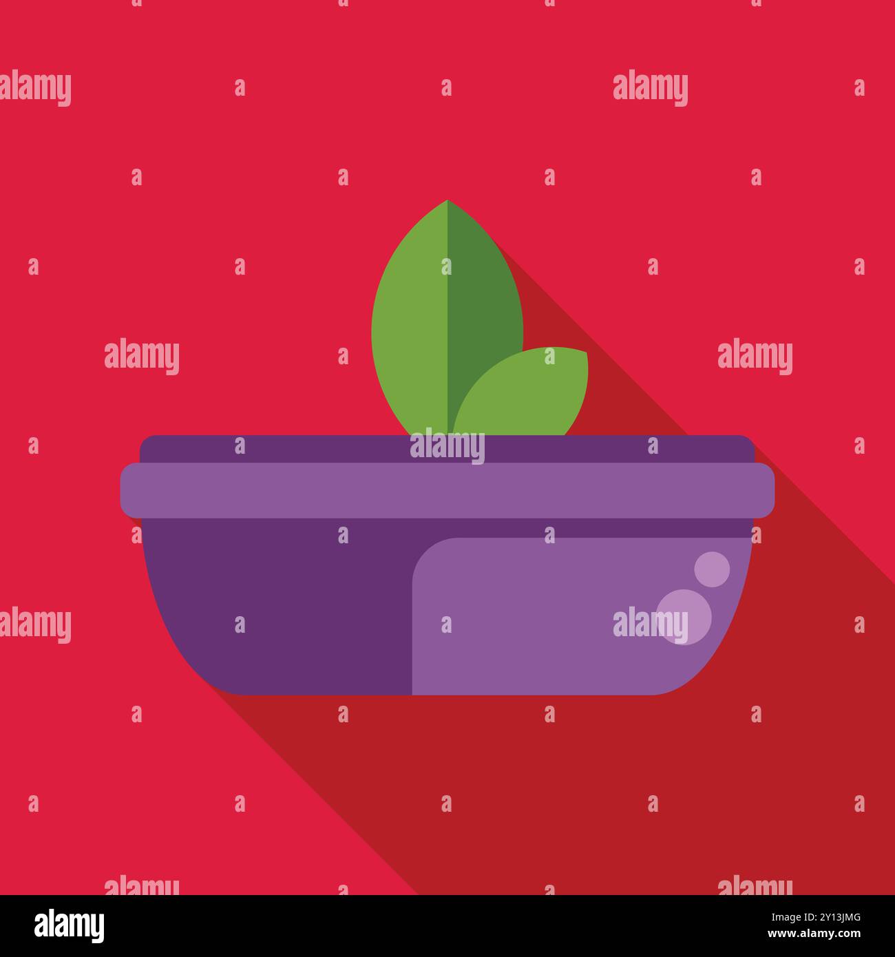 Minimalist flat vector illustration of a small plant growing in a pot ...