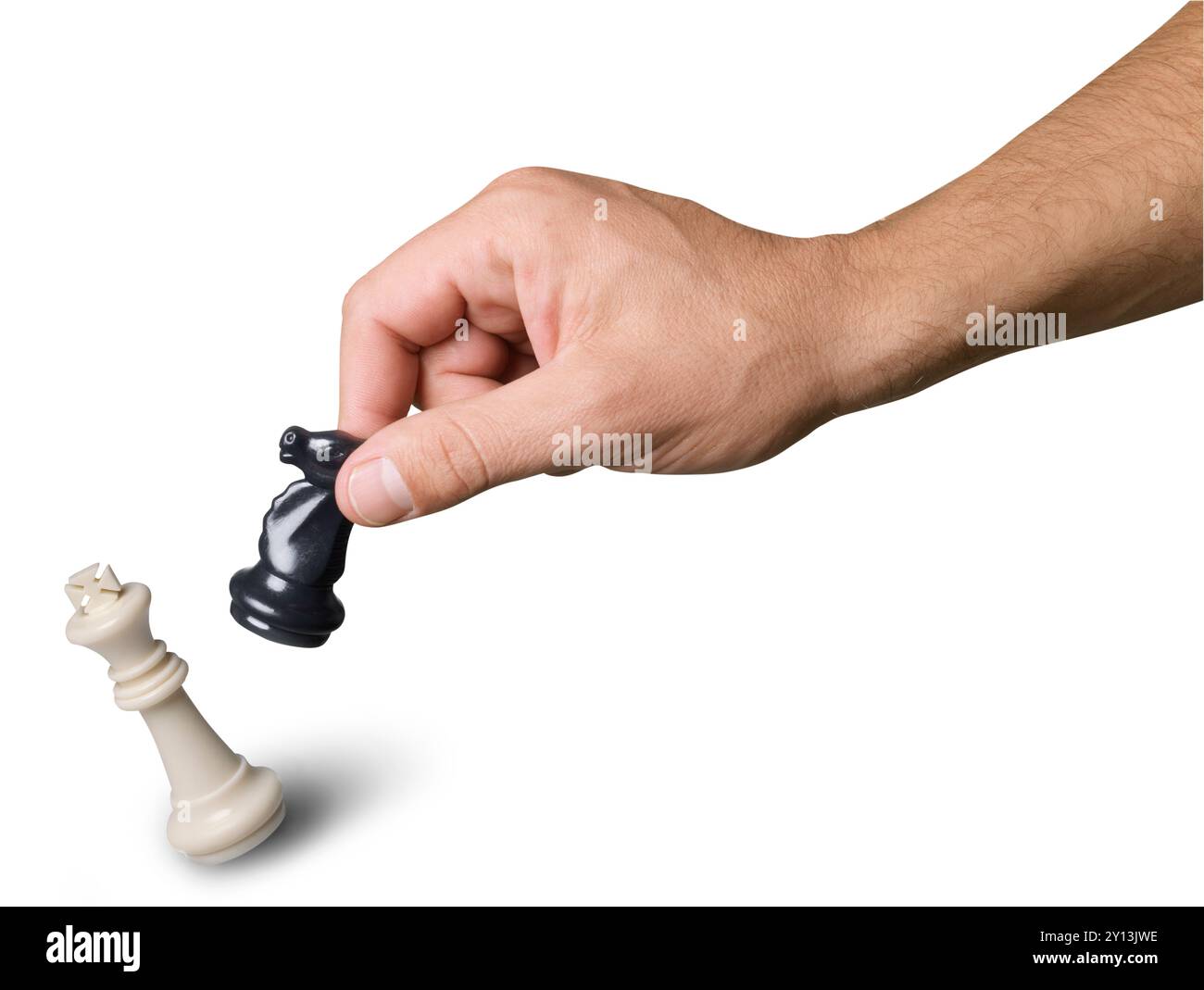 hand holding chess piece isolated on white background Stock Photo - Alamy