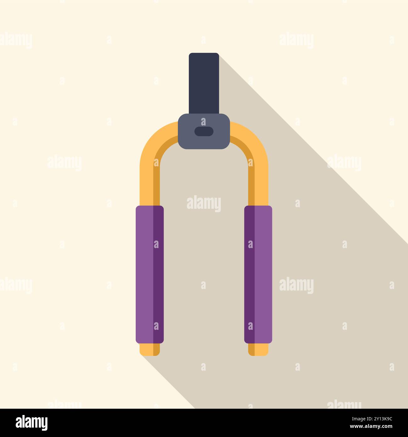 Bicycle fork icon in flat style with long shadow, isolated on white ...