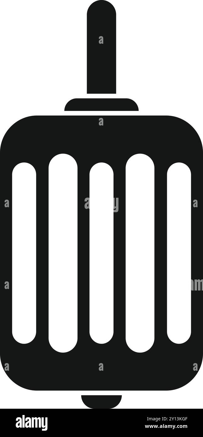 Black solid icon for a electric engine rotor, isolated on white ...