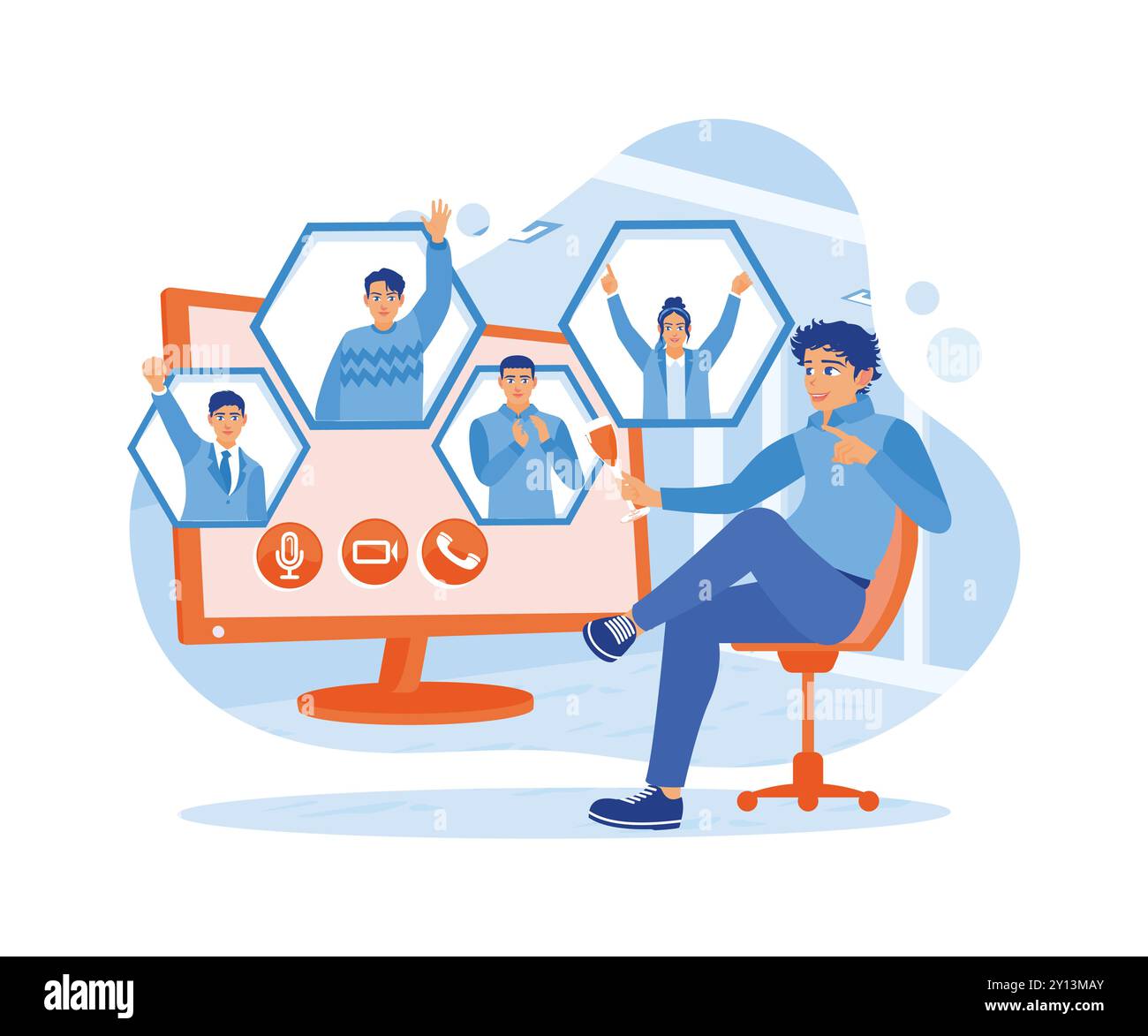 Home party meeting flat Stock Vector Images Alamy