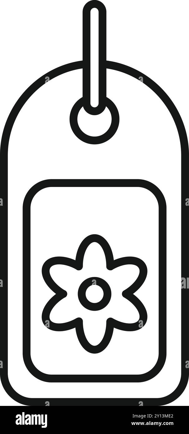 Blank price tag with flower symbol is showing a discount on flowers Stock Vector
