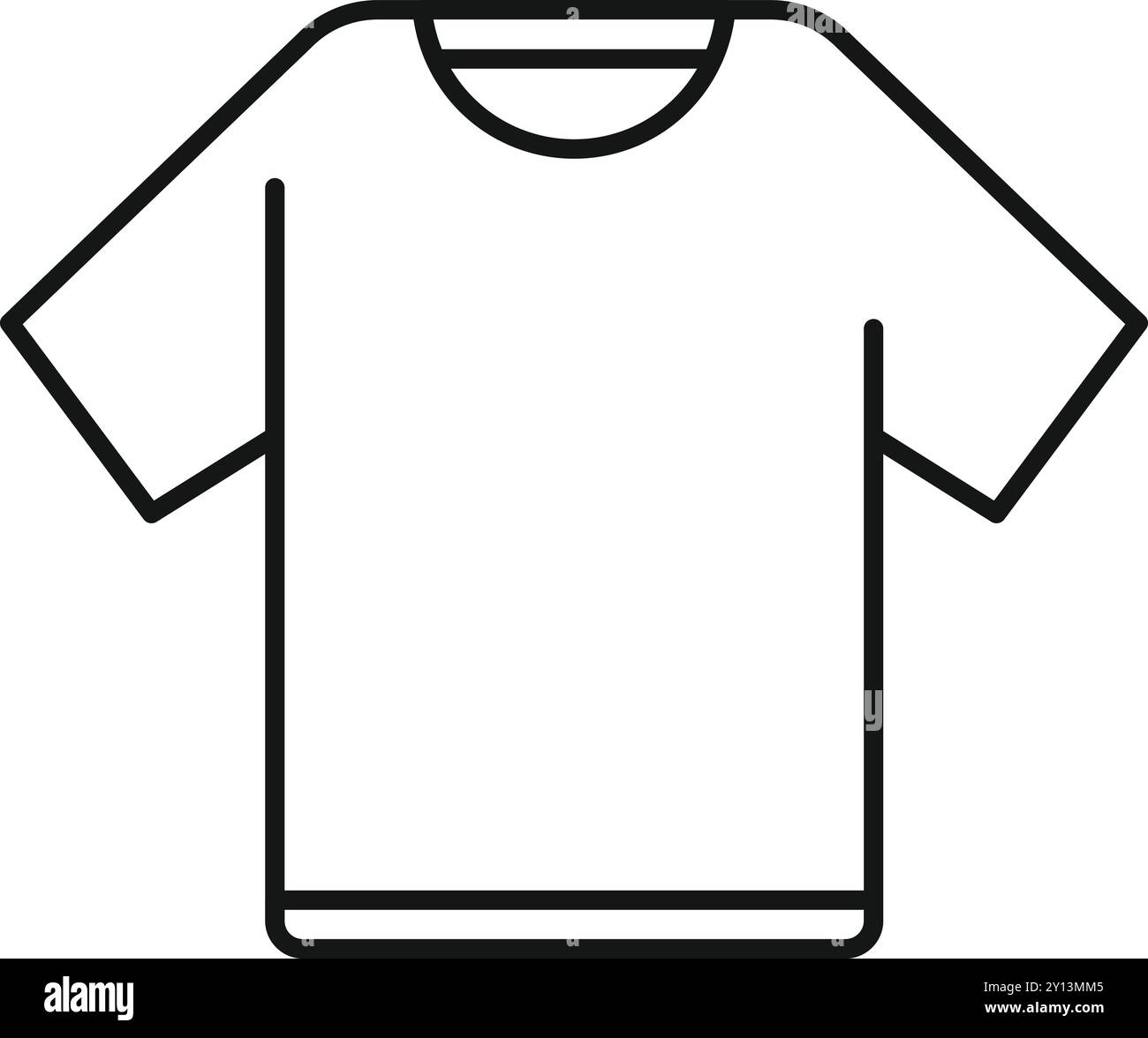 Simple vector of a classic t shirt with a round neckline, good for clothing stores, fashion blogs, and websites Stock Vector