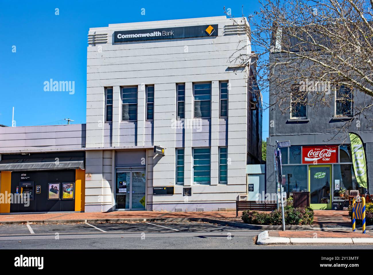 Commonwealth Bank building Qurindi NSW Australia on a sunny day on the first day of spring. Stock Photo