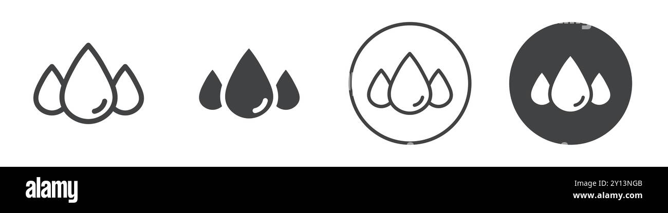 Blood drop icon simple flat vector symbol outline collection set logo Stock Vector