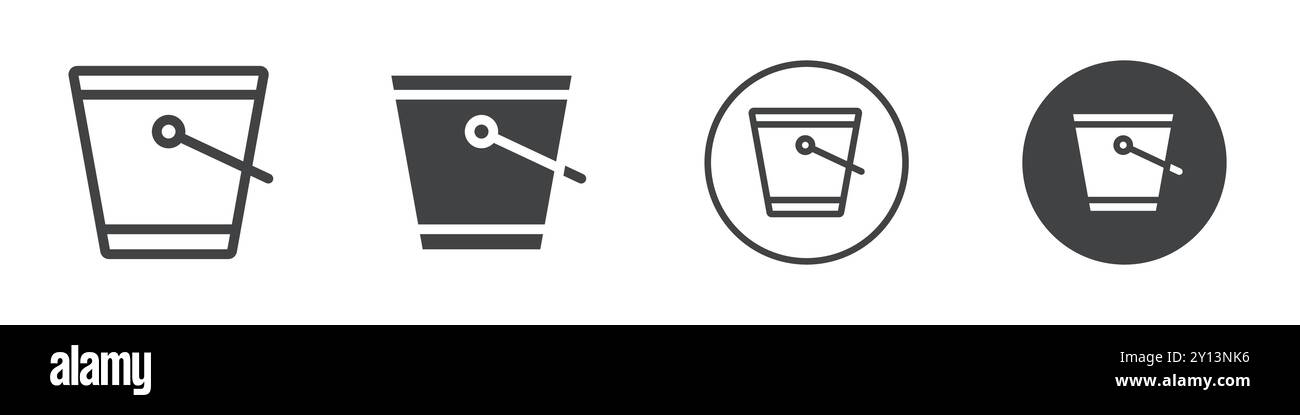 bucket icon simple flat vector symbol outline collection set logo Stock ...