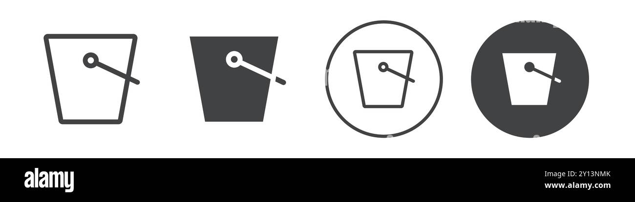 Bucket icon simple flat vector symbol outline collection set logo Stock ...